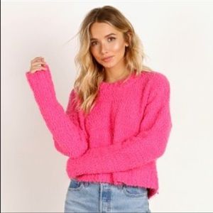 Show me your mumu cropped varsity sweater